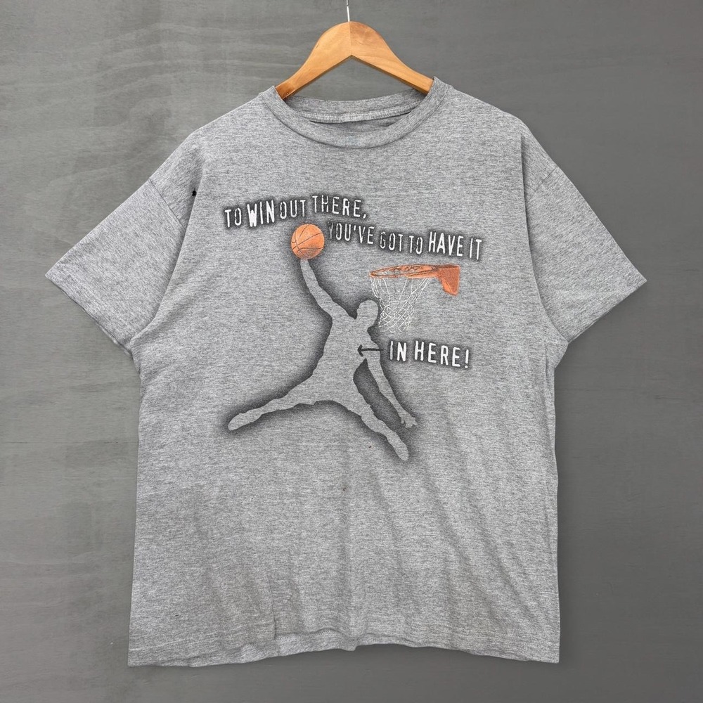 Vintage Verses Wear Jesus Tee Shirt Gray Basketball Graphic Scripture XL